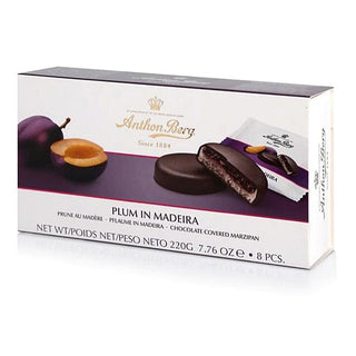 Anthon Berg Plum in Madeira Chocolate Covered Marzipan -220 g - Euro Food Mart