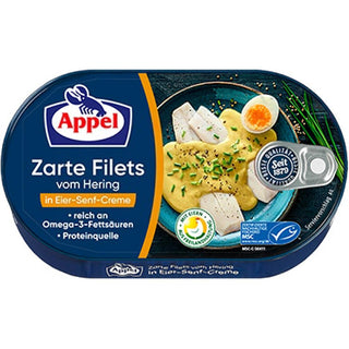 Appel Herring Fillets in Eier-Senf ( Egg- Mustard ) Creme -200g - Euro Food Mart