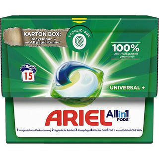 Ariel Universal All in 1 Pods Detergent +Fabric Conditioner ( 15 WL ) - Euro Food Mart