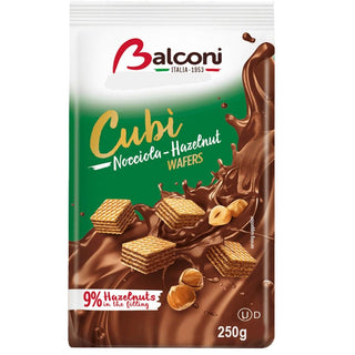 Balconi Cubi Hazelnut Cream Filled Wafers - 250 g - Euro Food Mart