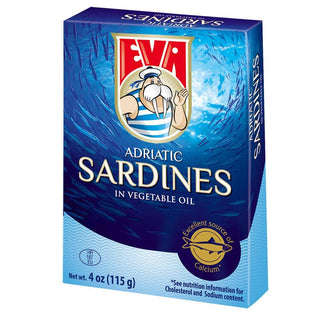 Eva Adriatic Sardines in Vegetable Oil - 4 oz - Euro Food Mart