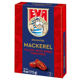 Eva Delikates Makerel Fillets w/ Dried Tomatoes - 4 oz (115 g ) - Euro Food Mart