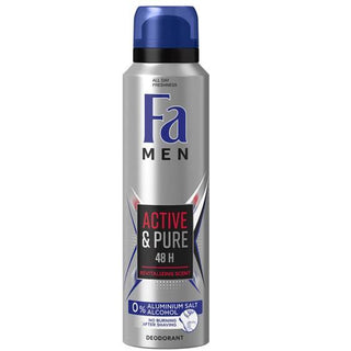 Fa Men Active & Pure ( 0% Aluminium Salts and 0% Alcohol ) Spray Deodorant- 150 ml - Euro Food Mart