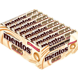 Mentos Caramel and White Chocolate Chewy Dragees - CASE of 24 Rolls - Euro Food Mart