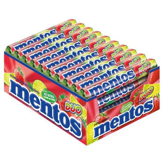 Mentos Strawberry Lime Duo Chewy Dragees - CASE of 40 Rolls - Euro Food Mart