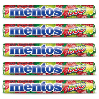 Mentos Strawberry Lime Duo Chewy Dragees - SET of 5 Rolls - Euro Food Mart