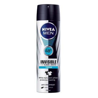 Nivea Men Spray Deodorant Invisible Black & Whites Fresh -150 ml - Euro Food Mart