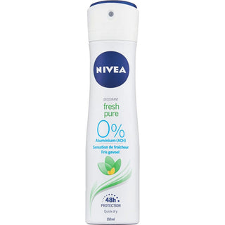 Nivea Spray Deodorant Fresh & Pure 0 % Aluminum Salts - 150 ml - Euro Food Mart
