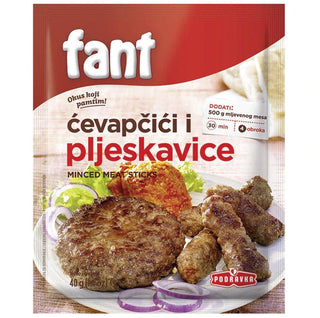 Podravka Fant Seasoning for Minced Meat Sticks Cevapcici - 40 g - Euro Food Mart