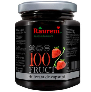 Raureni 100 Percent Strawberry Preserve ( Dulceata de Capsuni 100 % Fruct ) -230 g - Euro Food Mart