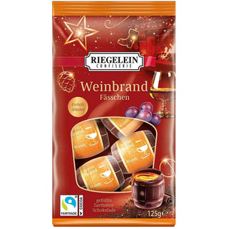 Riegelein Brandy Filled Chocolate Barrels -125 g - Euro Food Mart