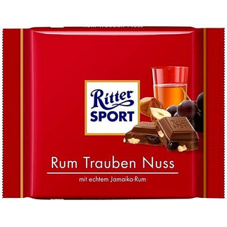 Ritter Sport Rum Raisins & Hazelnut Chocolate 100g - Euro Food Mart