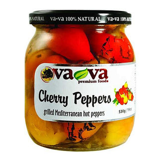 Vava Grilled Mediterranean Hot Cherry Peppers -490 g / 17 oz - Euro Food Mart
